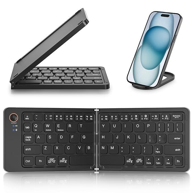 Mini Foldable Bluetooth 5.0 Keyboard with Rechargeable Battery