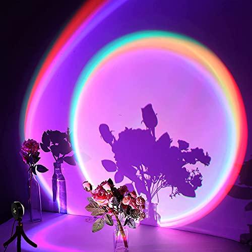 Neon light arch with floral silhouettes against a dark background