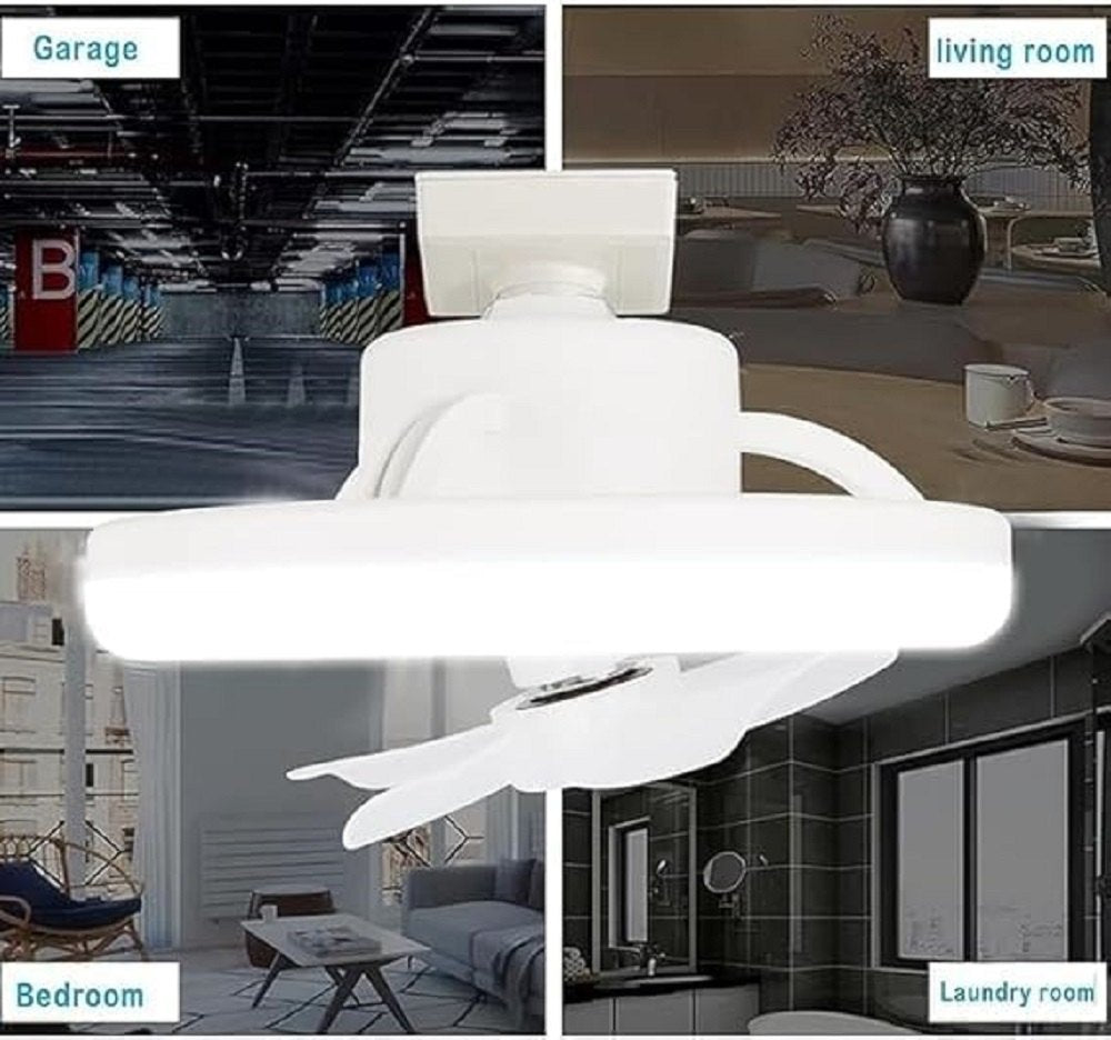 Acrylic Ceiling Fan with Led Light, Remote Control, 3 Color Dimmable