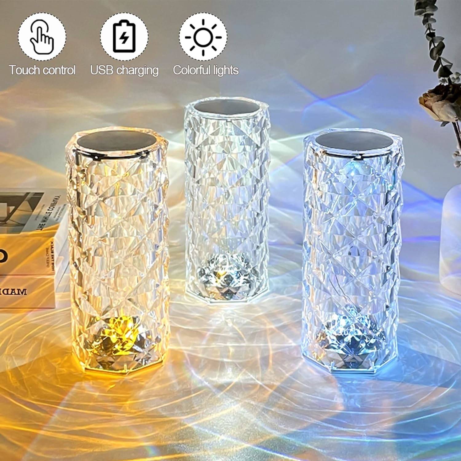 Diamond Table Lamp, Glass