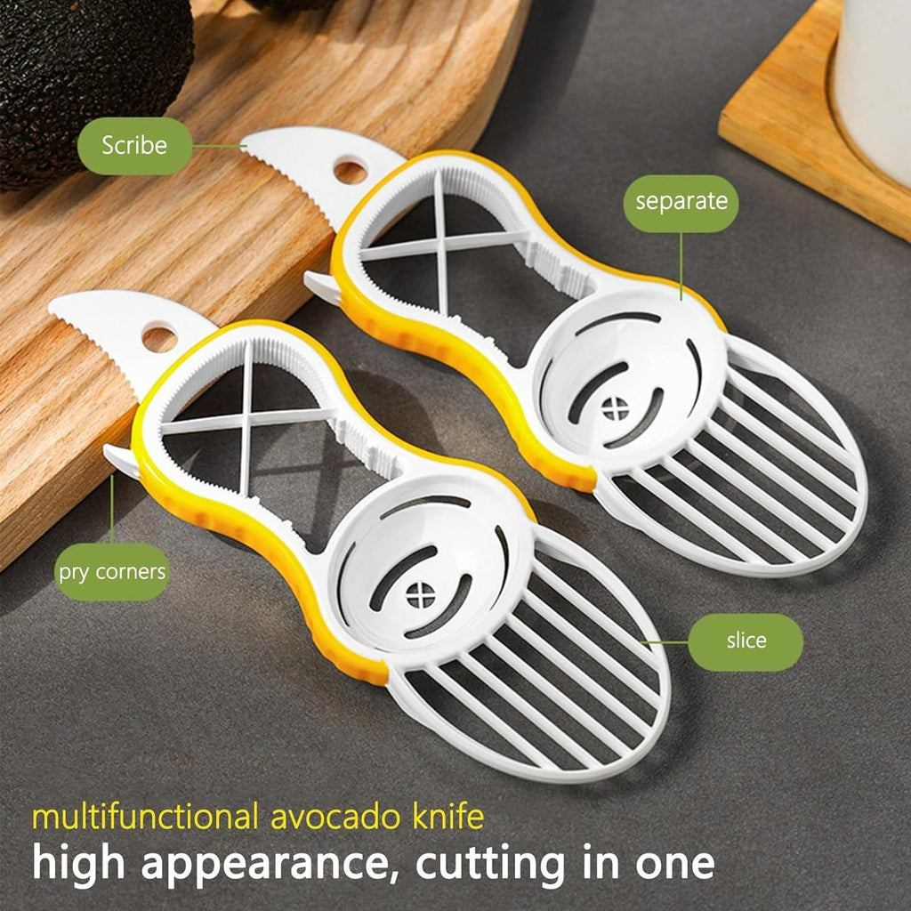 White Plastic Multipurpose Avocado Slicer for Core Removal and Pulp Separation